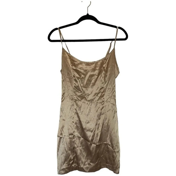 Vintage BETSEY JOHNSON Gold Satin Slip Size Medium 90s - Picture 1 of 6